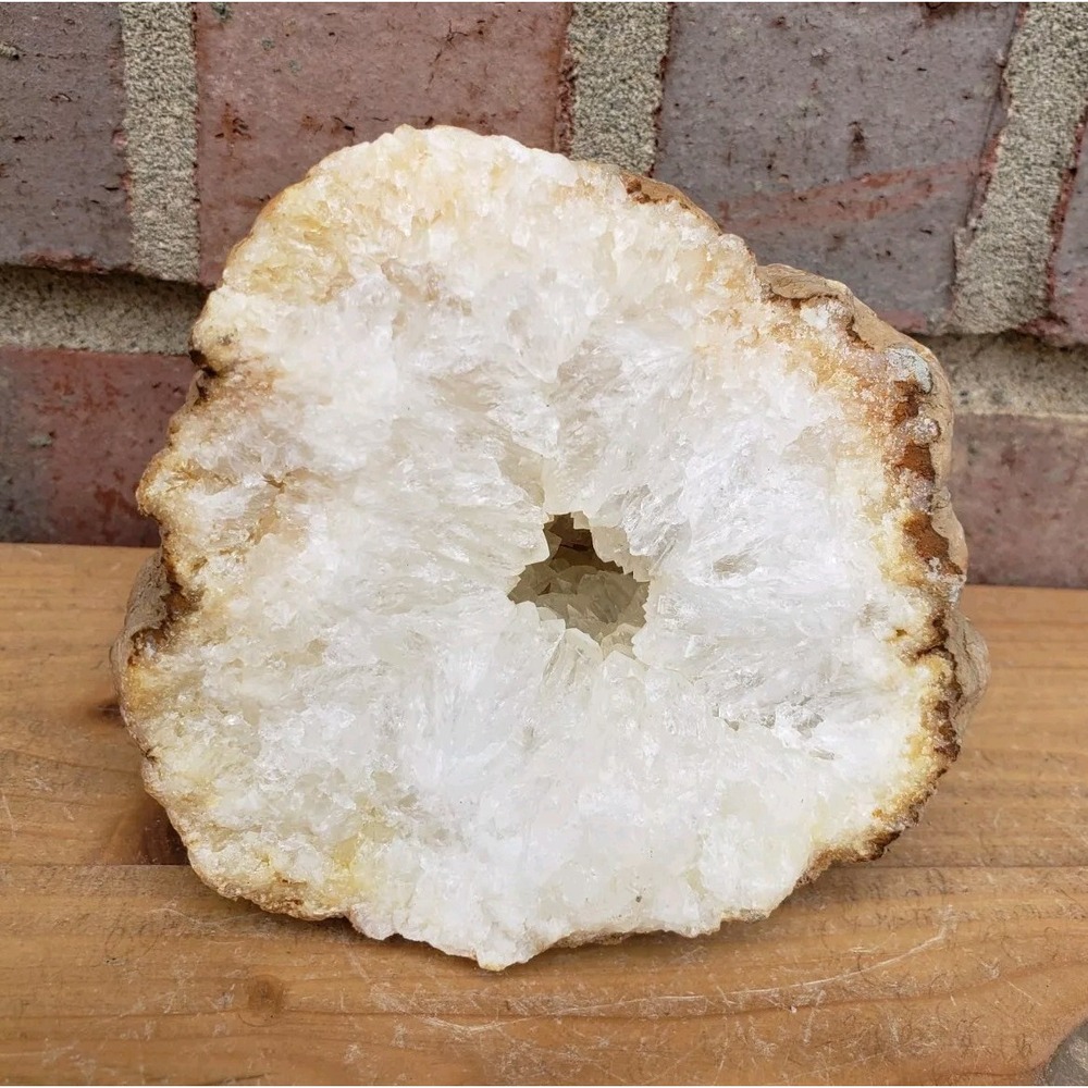Opened Natural Rough Geode Half 2 lbs. 2 oz Quartz Rocks Estate Specimen